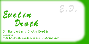 evelin droth business card